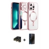 MARSİLYAN™- iPhone 13 Pro Max Kılıf Nova Işık Özel Seri - Siyah 3D Antistatik Hayalet Cam Ekran Koruyucu + Raze Metal Kamera Lens - GD