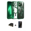 MARSİLYAN™- iPhone 13 Pro Max Kılıf Nova Işık Özel Seri - Siyah 3D Antistatik Hayalet Cam Ekran Koruyucu + Raze Metal Kamera Lens - GD