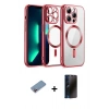 MARSİLYAN™- iPhone 13 Pro Max Kılıf Nova Işık Özel Seri - Siyah 3D Antistatik Hayalet Cam Ekran Koruyucu + Shine Kamera Lens Koruma Cam - PE