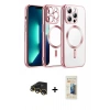 MARSİLYAN™- iPhone 13 Pro Max Kılıf Nova Işık Özel Seri - Siyah 6D Mat Seramik Hayalet Nano Ekran Koruyucu + Gold Raze Metal Kamera Lens