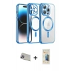 MARSİLYAN™- iPhone 13 Pro Max Kılıf Nova Işık Özel Seri - Siyah 6D Mat Seramik Hayalet Nano Ekran Koruyucu + Rainbow Kamera Lens Koruma Cam - MR