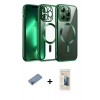 MARSİLYAN™- iPhone 13 Pro Max Kılıf Nova Işık Özel Seri - Siyah 6D Mat Seramik Hayalet Nano Ekran Koruyucu + Shine Kamera Lens Koruma Cam - PE