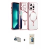 MARSİLYAN™- iPhone 13 Pro Max Kılıf Nova Işık Özel Seri - Siyah 6D Mat Seramik Hayalet Nano Ekran Koruyucu + Rainbow Kamera Lens Koruma Cam - MI