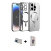 MARSİLYAN™- iPhone 13 Pro Max Kılıf Nova Işık Özel Seri - Siyah Bilvis 3D Cam Ekran Koruyucu + Rainbow Kamera Lens Koruma Cam - MI