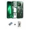 MARSİLYAN™- iPhone 13 Pro Max Kılıf Nova Işık Özel Seri - Siyah Bilvis 3D Cam Ekran Koruyucu + Shine Kamera Lens Koruma Cam - GI