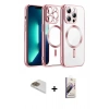 MARSİLYAN™- iPhone 13 Pro Max Kılıf Nova Işık Özel Seri - Siyah Bilvis 3D Mat Cam Ekran Koruyucu + Pers Alüminyum Kamera Lens - GD