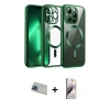 MARSİLYAN™- iPhone 13 Pro Max Kılıf Nova Işık Özel Seri - Siyah Bilvis 3D Mat Cam Ekran Koruyucu + Rainbow Kamera Lens Koruma Cam - MI