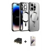 MARSİLYAN™- iPhone 13 Pro Max Kılıf Nova Işık Özel Seri - Siyah Bilvis 3D Mat Cam Ekran Koruyucu + Raze Metal Kamera Lens - GD