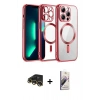 MARSİLYAN™- iPhone 13 Pro Max Kılıf Nova Işık Özel Seri - Siyah Bilvis 3D Mat Cam Ekran Koruyucu + Raze Metal Kamera Lens - GD