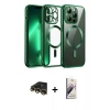 MARSİLYAN™- iPhone 13 Pro Max Kılıf Nova Işık Özel Seri - Siyah Bilvis 3D Mat Cam Ekran Koruyucu + Raze Metal Kamera Lens - GD