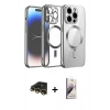 MARSİLYAN™- iPhone 13 Pro Max Kılıf Nova Işık Özel Seri - Siyah Bilvis 3D Mat Cam Ekran Koruyucu + Raze Metal Kamera Lens - GD