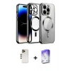 MARSİLYAN™- iPhone 13 Pro Max Kılıf Nova Işık Özel Seri - Siyah Bilvis 5in1 3D Magic Cam Ekran Koruyucu + Shine Kamera Lens - GD