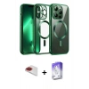 MARSİLYAN™- iPhone 13 Pro Max Kılıf Nova Işık Özel Seri - Siyah Bilvis 5in1 3D Magic Cam Ekran Koruyucu + Pers Alüminyum Kamera Lens - KI