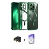 MARSİLYAN™- iPhone 13 Pro Max Kılıf Nova Işık Özel Seri - Siyah Bilvis 5in1 3D Magic Cam Ekran Koruyucu + Raze Metal Kamera Lens - GD