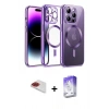MARSİLYAN™- iPhone 13 Pro Max Kılıf Nova Işık Özel Seri - Siyah Bilvis 5in1 3D Magic Cam Ekran Koruyucu + Pers Alüminyum Kamera Lens - KI