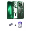 MARSİLYAN™- iPhone 13 Pro Max Kılıf Nova Işık Özel Seri - Siyah Bilvis 5in1 3D Magic Cam Ekran Koruyucu + Renkli Kamera Lens Koruma Cam - SI