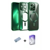 MARSİLYAN™- iPhone 13 Pro Max Kılıf Nova Işık Özel Seri - Siyah Bilvis 5in1 3D Magic Cam Ekran Koruyucu + Mavi Shine Kamera Lens Koruma Cam