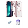 MARSİLYAN™- iPhone 13 Pro Max Kılıf Nova Işık Özel Seri - Siyah Bilvis 5in1 3D Magic Cam Ekran Koruyucu + Mavi Shine Kamera Lens Koruma Cam