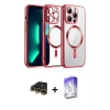 MARSİLYAN™- iPhone 13 Pro Max Kılıf Nova Işık Özel Seri - Siyah Bilvis 5in1 3D Magic Cam Ekran Koruyucu + Raze Metal Kamera Lens - GD