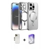 MARSİLYAN™- iPhone 13 Pro Max Kılıf Nova Işık Özel Seri - Siyah Bilvis 5in1 3D Magic Cam Ekran Koruyucu + Shine Kamera Lens - GD