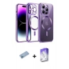 MARSİLYAN™- iPhone 13 Pro Max Kılıf Nova Işık Özel Seri - Siyah Bilvis 5in1 3D Magic Cam Ekran Koruyucu + Mavi Shine Kamera Lens Koruma Cam