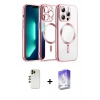 MARSİLYAN™- iPhone 13 Pro Max Kılıf Nova Işık Özel Seri - Siyah Bilvis 5in1 3D Magic Cam Ekran Koruyucu + Shine Kamera Lens - GD