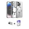 MARSİLYAN™- iPhone 13 Pro Max Kılıf Nova Işık Özel Seri - Siyah Bilvis 5in1 3D Magic Cam Ekran Koruyucu + Rainbow Kamera Lens Koruma Cam - KI