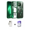 MARSİLYAN™- iPhone 13 Pro Max Kılıf Nova Işık Özel Seri - Siyah Bilvis 5in1 3D Magic Cam Ekran Koruyucu + Shine Kamera Lens - GD