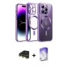 MARSİLYAN™- iPhone 13 Pro Max Kılıf Nova Işık Özel Seri - Siyah Bilvis 5in1 3D Magic Cam Ekran Koruyucu + Raze Metal Kamera Lens - GD