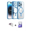 MARSİLYAN™- iPhone 13 Pro Max Kılıf Nova Işık Özel Seri - Siyah Bilvis 5in1 5D Magic Hayalet Cam Ekran Koruyucu + Pers Alüminyum Kamera Lens - GI