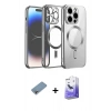 MARSİLYAN™- iPhone 13 Pro Max Kılıf Nova Işık Özel Seri - Siyah Bilvis 5in1 5D Magic Hayalet Cam Ekran Koruyucu + Shine Kamera Lens Koruma Cam - GI