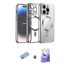 MARSİLYAN™- iPhone 13 Pro Max Kılıf Nova Işık Özel Seri - Siyah Bilvis 5in1 5D Magic Hayalet Cam Ekran Koruyucu + Shine Kamera Lens Koruma Cam - MI
