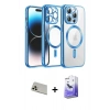 MARSİLYAN™- iPhone 13 Pro Max Kılıf Nova Işık Özel Seri - Siyah Bilvis 5in1 5D Magic Hayalet Cam Ekran Koruyucu + Rainbow Kamera Lens Koruma Cam - REGD