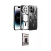 MARSİLYAN™- iPhone 13 Pro Max Kılıf Nova Işık Özel Seri - Siyah Bilvis Hayalet Cam Ekran Koruyucu