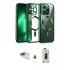 MARSİLYAN™- iPhone 13 Pro Max Kılıf Nova Işık Özel Seri - Siyah Bilvis Hayalet Cam Ekran Koruyucu + Pers Alüminyum Kamera Lens - GI