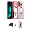 MARSİLYAN™- iPhone 13 Pro Max Kılıf Nova Işık Özel Seri - Siyah Bilvis Hayalet Cam Ekran Koruyucu + Raze Metal Kamera Lens - GD