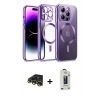 MARSİLYAN™- iPhone 13 Pro Max Kılıf Nova Işık Özel Seri - Siyah Bilvis Hayalet Cam Ekran Koruyucu + Raze Metal Kamera Lens - GD