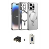MARSİLYAN™- iPhone 13 Pro Max Kılıf Nova Işık Özel Seri - Siyah Bilvis Hayalet Cam Ekran Koruyucu + Raze Metal Kamera Lens - GD