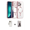 MARSİLYAN™- iPhone 13 Pro Max Kılıf Nova Işık Özel Seri - Siyah Bilvis Hayalet Cam Ekran Koruyucu + Shine Kamera Lens - GD
