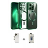MARSİLYAN™- iPhone 13 Pro Max Kılıf Nova Işık Özel Seri - Siyah Bilvis Hayalet Cam Ekran Koruyucu + Shine Kamera Lens - GD