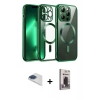 MARSİLYAN™- iPhone 13 Pro Max Kılıf Nova Işık Özel Seri - Siyah Bilvis Hayalet Cam Ekran Koruyucu + Pers Alüminyum Kamera Lens - LT