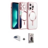 MARSİLYAN™- iPhone 13 Pro Max Kılıf Nova Işık Özel Seri - Siyah Bilvis Hayalet Cam Ekran Koruyucu + Pers Alüminyum Kamera Lens - LT