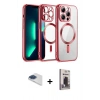 MARSİLYAN™- iPhone 13 Pro Max Kılıf Nova Işık Özel Seri - Siyah Bilvis Hayalet Cam Ekran Koruyucu + Pers Alüminyum Kamera Lens - LT