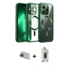MARSİLYAN™- iPhone 13 Pro Max Kılıf Nova Işık Özel Seri - Siyah Bilvis Hayalet Cam Ekran Koruyucu + Rainbow Kamera Lens Koruma Cam - MI