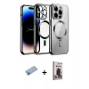 MARSİLYAN™- iPhone 13 Pro Max Kılıf Nova Işık Özel Seri - Siyah Bilvis Hayalet Cam Ekran Koruyucu + Shine Kamera Lens Koruma Cam - MI