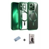 MARSİLYAN™- iPhone 13 Pro Max Kılıf Nova Işık Özel Seri - Siyah Bilvis Hayalet Cam Ekran Koruyucu + Shine Kamera Lens Koruma Cam - MI