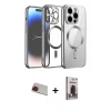 MARSİLYAN™- iPhone 13 Pro Max Kılıf Nova Işık Özel Seri - Siyah Bilvis Hayalet Cam Ekran Koruyucu + Rainbow Kamera Lens Koruma Cam - KI