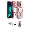 MARSİLYAN™- iPhone 13 Pro Max Kılıf Nova Işık Özel Seri - Siyah Bilvis Hayalet Cam Ekran Koruyucu + Pers Alüminyum Kamera Lens - SABE