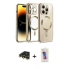 MARSİLYAN™- iPhone 13 Pro Max Kılıf Nova Işık Özel Seri - Siyah Joko 5D Cam + Raze Metal Kamera Lens - GD