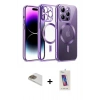 MARSİLYAN™- iPhone 13 Pro Max Kılıf Nova Işık Özel Seri - Siyah Joko 5D Cam + Pers Alüminyum Kamera Lens - GD